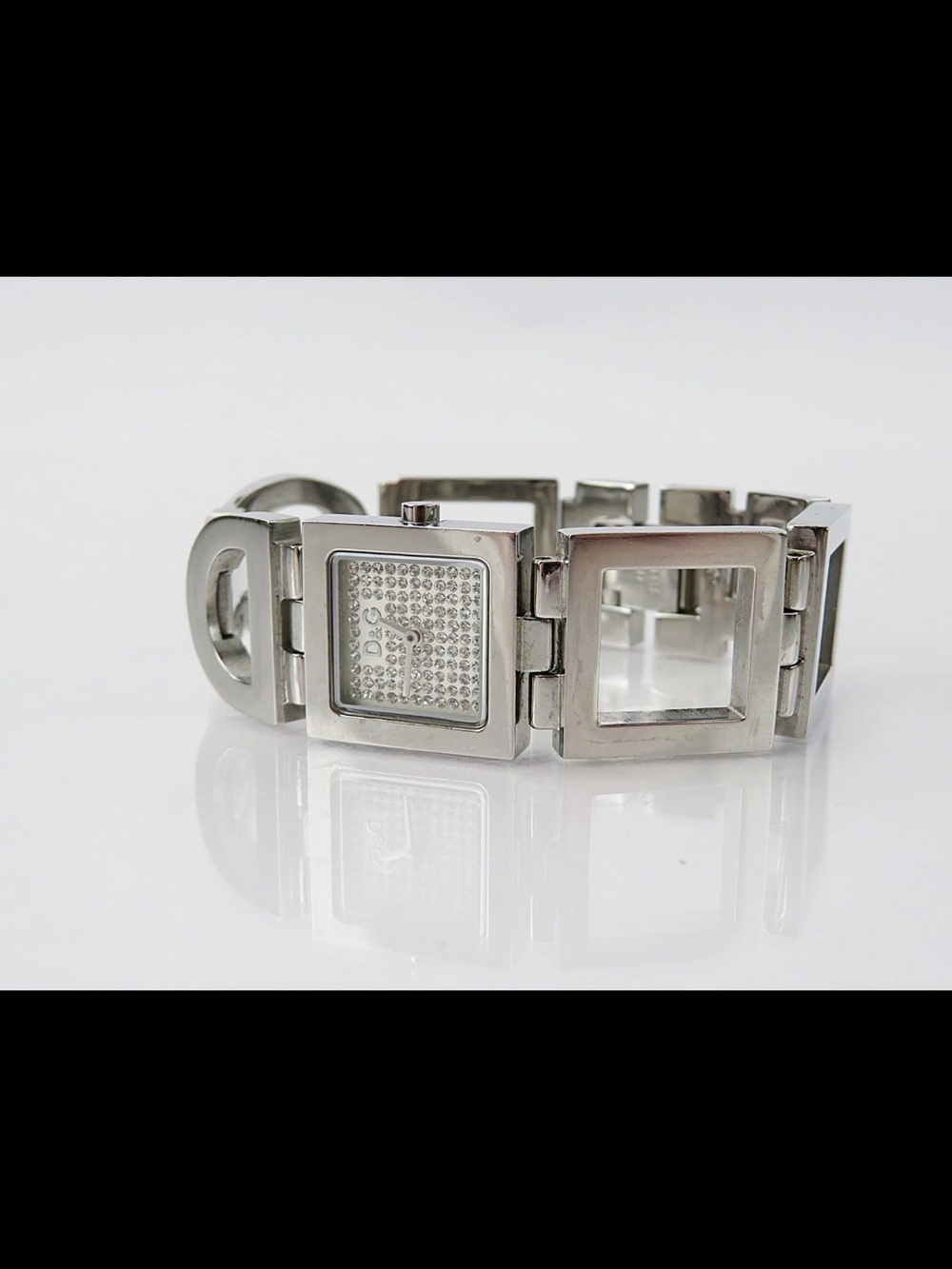 Dolce & Gabbana Silver Square Link Bracelet Watch